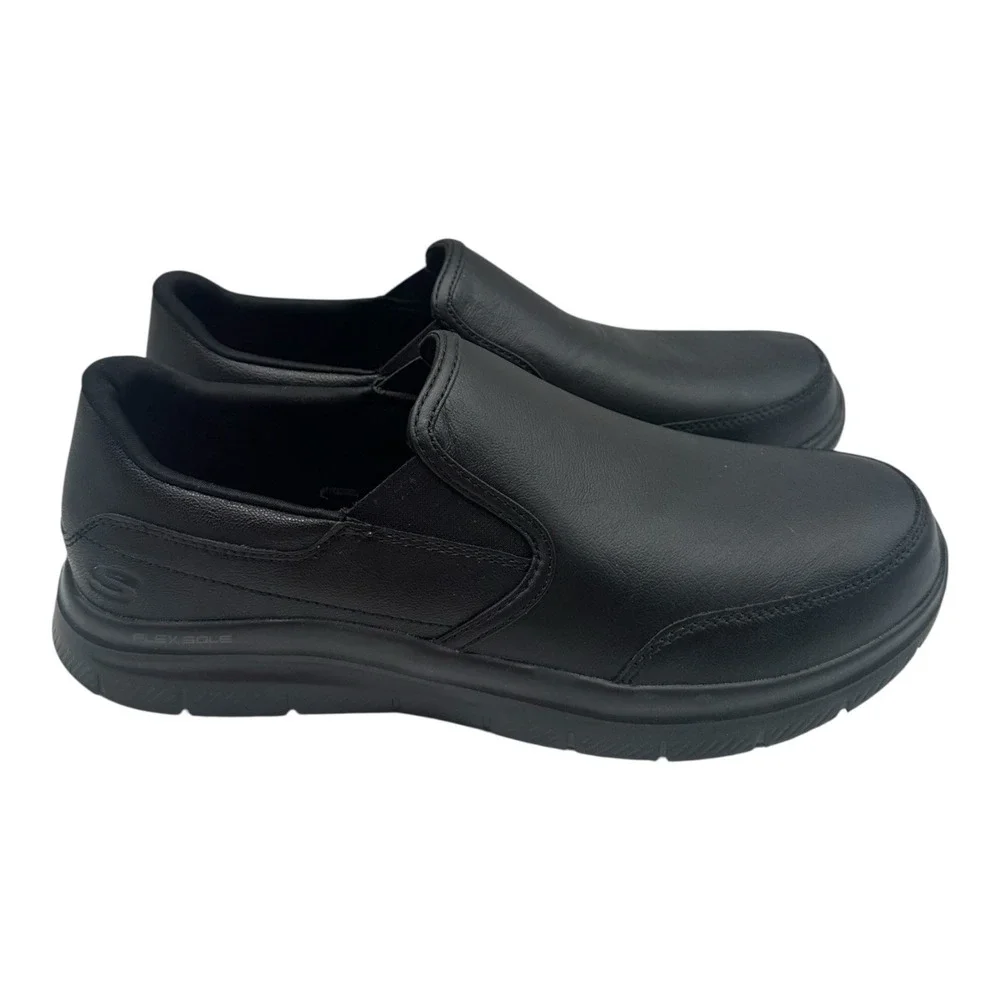 Skechers Work Advantage SR Bronwood Shoes Mens Sz 10 Back‎ Leather Slip On 77071